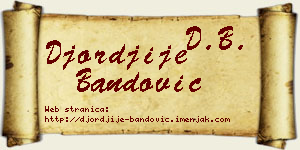 Đorđije Bandović vizit kartica
